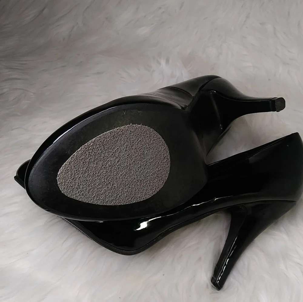 Women’s Heels Red Circle Black Pointy Pumps 10M - Picture 9 of 15